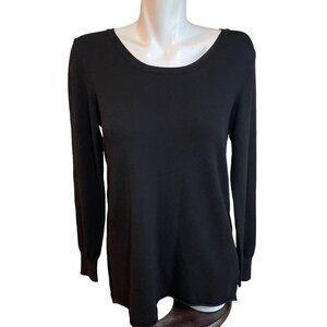 YEST Sweater Tunic Women's Size 8 Front Sweater Back Black Lace NWT $88